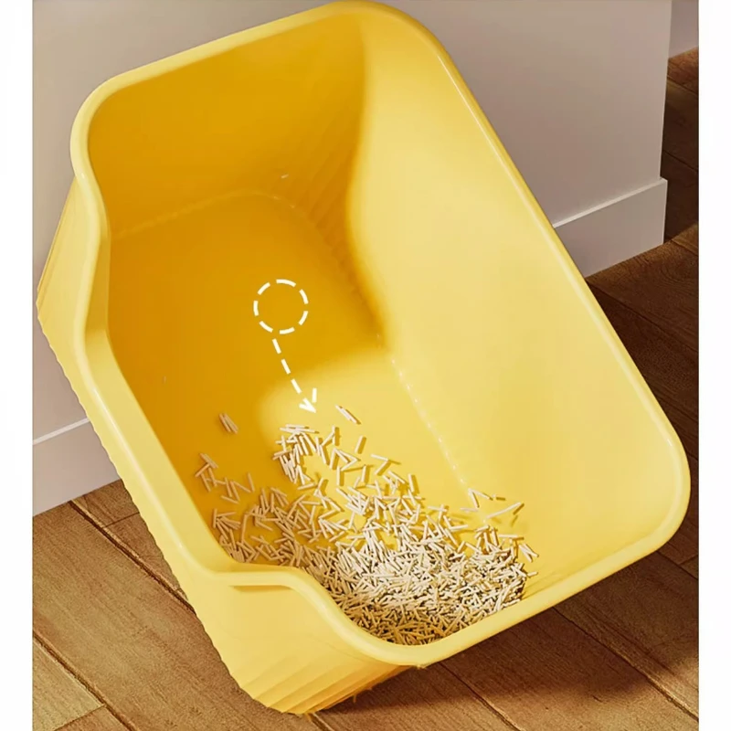 Nueva caja de arena para gatos, inodoro gigante para mascotas, semicerrado, a prueba de salpicaduras, caja de arena para gatos extragrande abierta, suministros para mascotas - imagen 4