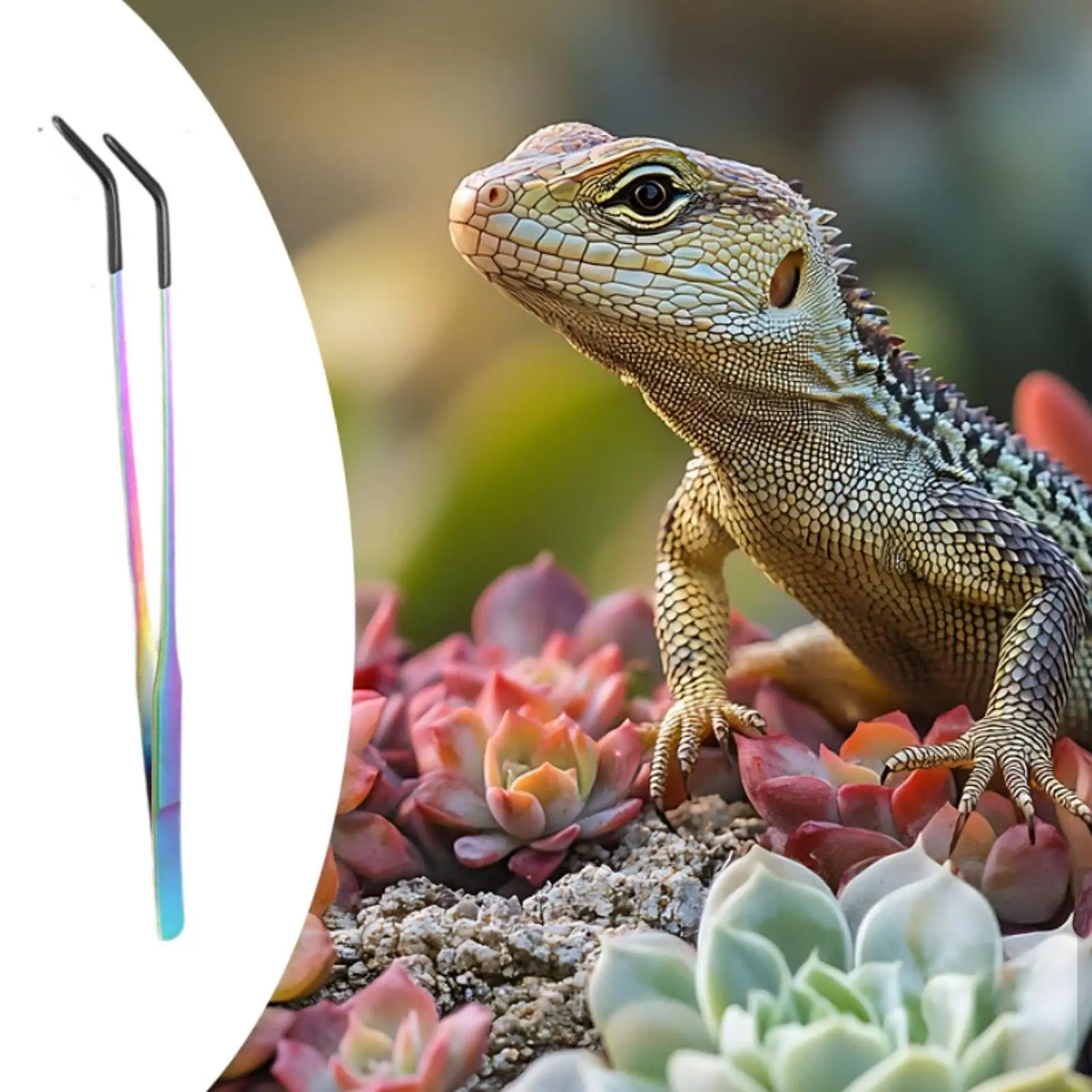 Reptile Feeding Tongs with Black Silicone Tip for Aquascaping Bearded Dragon Reptile Feeding Tongs with Black Silicone Tip for Aquascaping Bearded Dragon