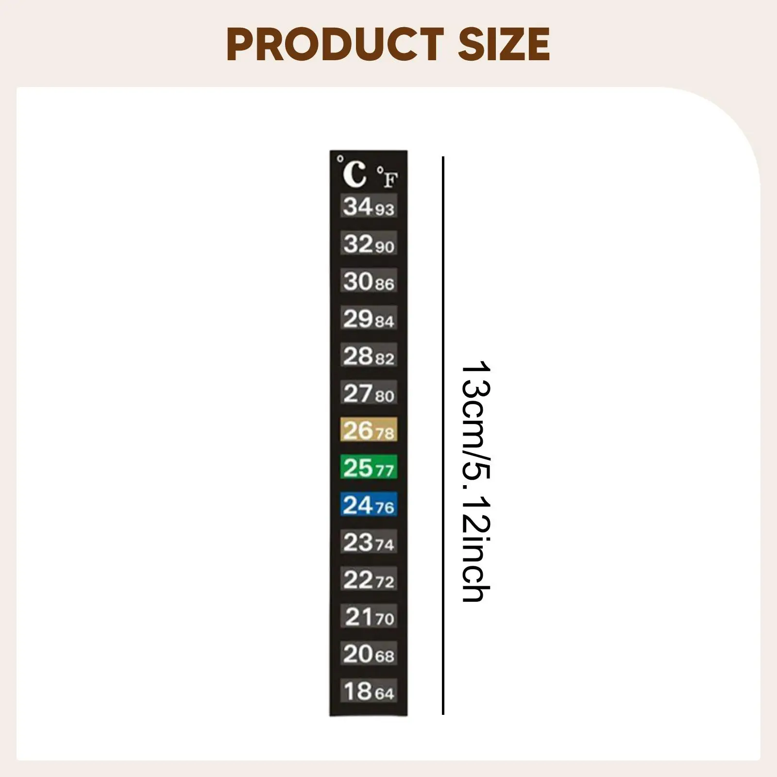 Aquarium Thermometer Strip Easy Read Water Temperature Indicator Sticker Compact Design for Fish Tank Setup