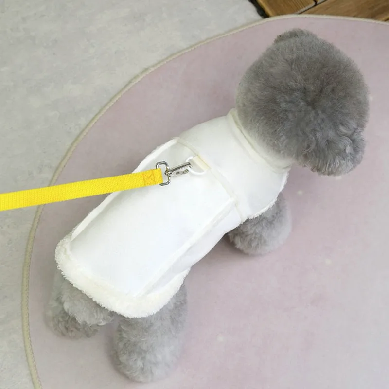 Chaqueta para perro, monos de invierno para perros, ropa de lana para perros pequeños, chaleco de felpa con anillo en D, ropa para mascotas Chihuahua Bulldog Francés - imagen 5