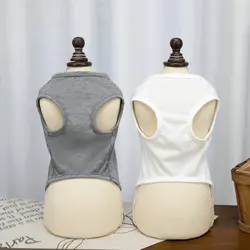Chaleco estampado blanco y gris para perros, Chihuahua y Dachshund
