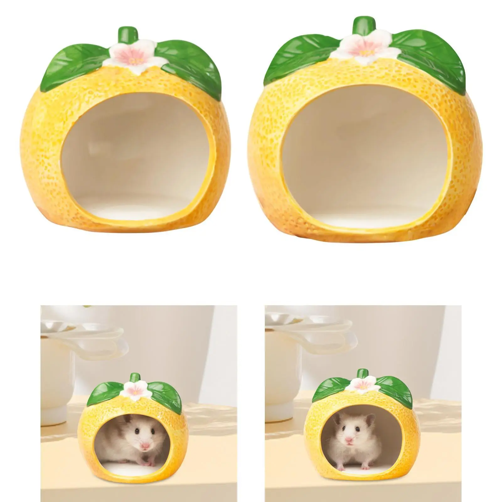 Casa de hámster, cueva con forma de naranja, cabana escondite para animales pequeños para chinchilla de animales pequeños - imagen 4