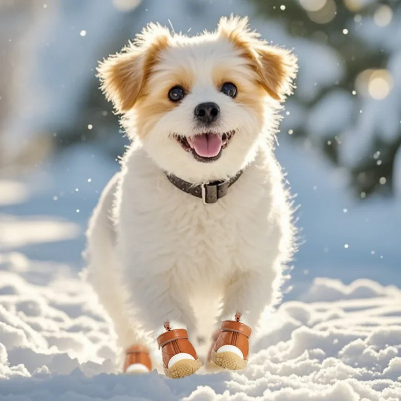 Paquete de 4 botines impermeables para perros