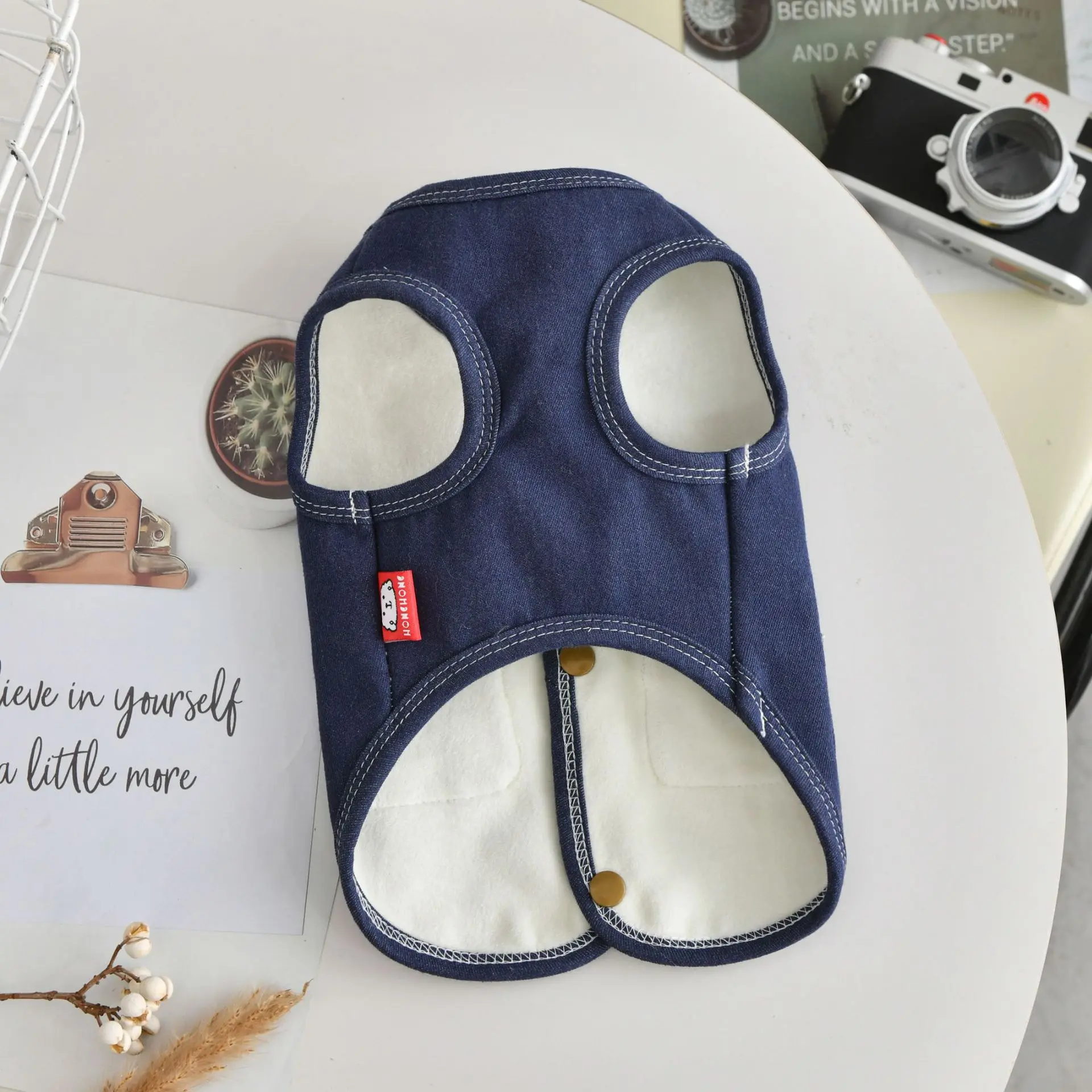 Chaleco vaquero de otoño/invierno para mascotas, ropa para perros, abrigo Schnauzer de peluche, camiseta sin mangas para mascotas pequeñas, ropa para cachorros, ropa de Navidad para perros - imagen 4