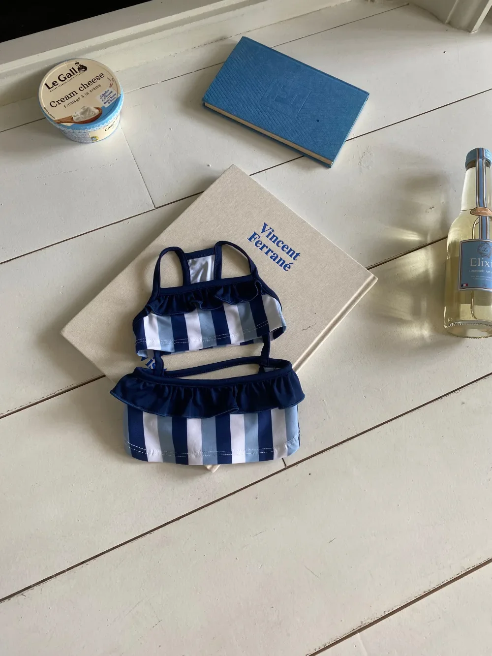 INS-Camiseta sin mangas de una pieza con tirantes a rayas para mascotas, Bikini para gato y perro, traje de baño transpirable de Lycra, tarjeta de pelo, diseño de moda - imagen 5