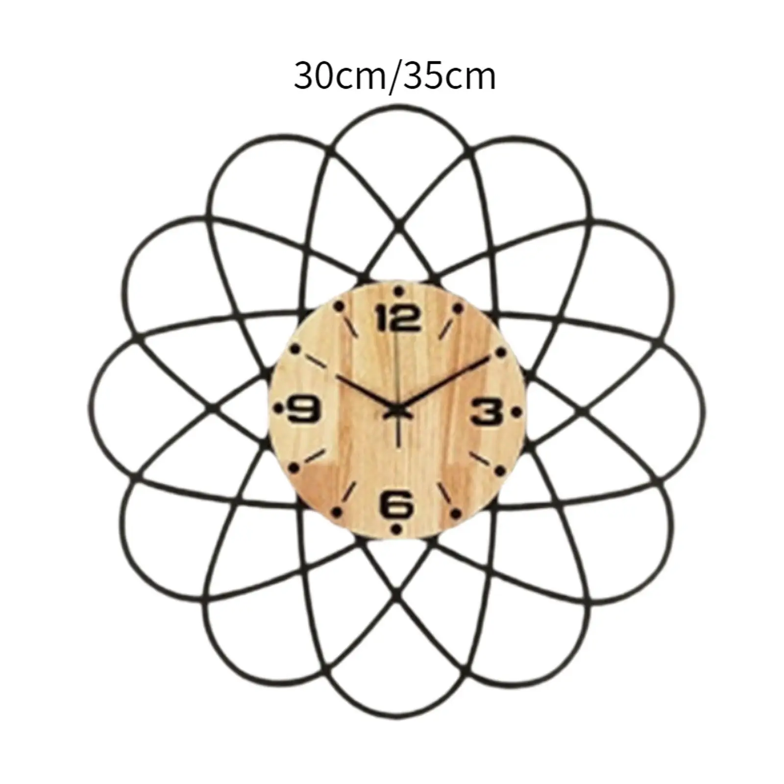 Wall Clock Ornament Easy to Read Gifts Round Wall Art Hanging Clock No Ticking for Living Room School Home Cafe Bar Farmhouse