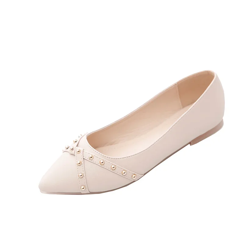 Zapatos planos con remaches para mujer, mocasines con punta de Metal, cómodos, primavera y verano - imagen 3