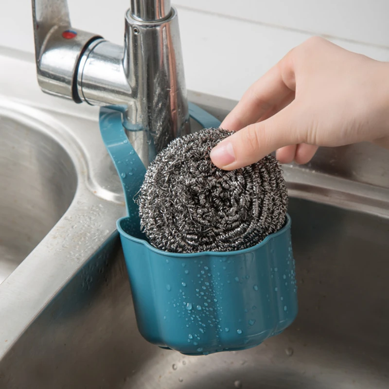 Estante de drenaje colgante para cocina, cesta portátil, herramientas de almacenamiento de baño, soporte para fregadero, organizador de fregadero, accesorios de baño - imagen 2