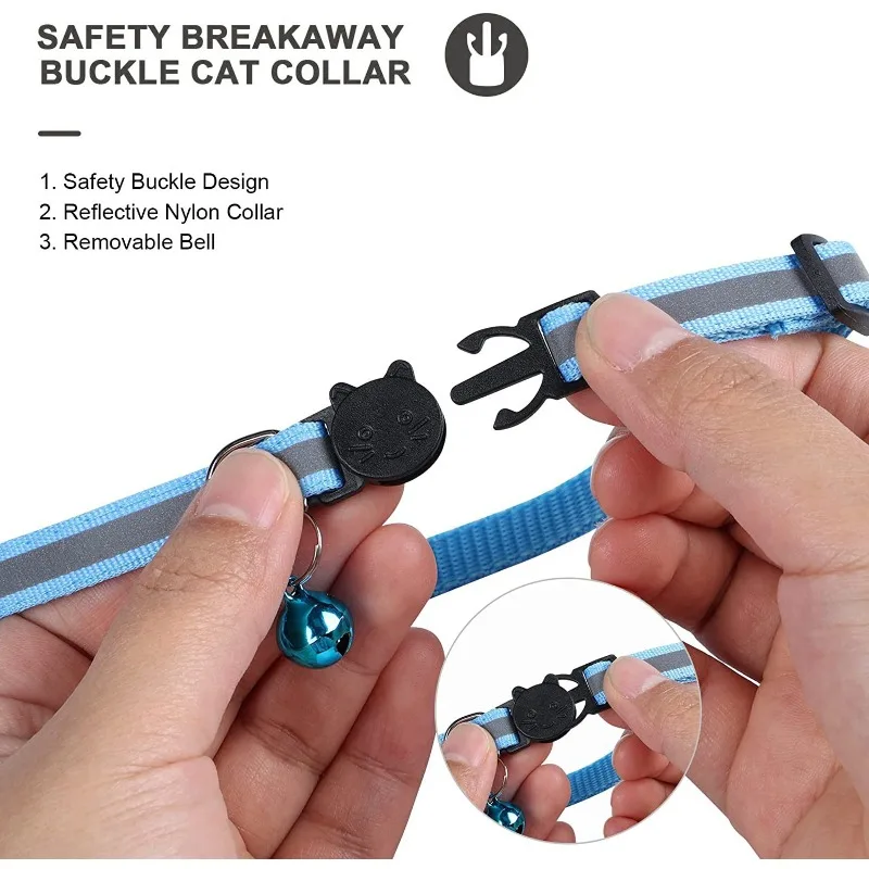 Collar de nailon reflectante con campana para gato, localizador antipérdida para perro, Localizador GPS, productos para mascotas - imagen 2