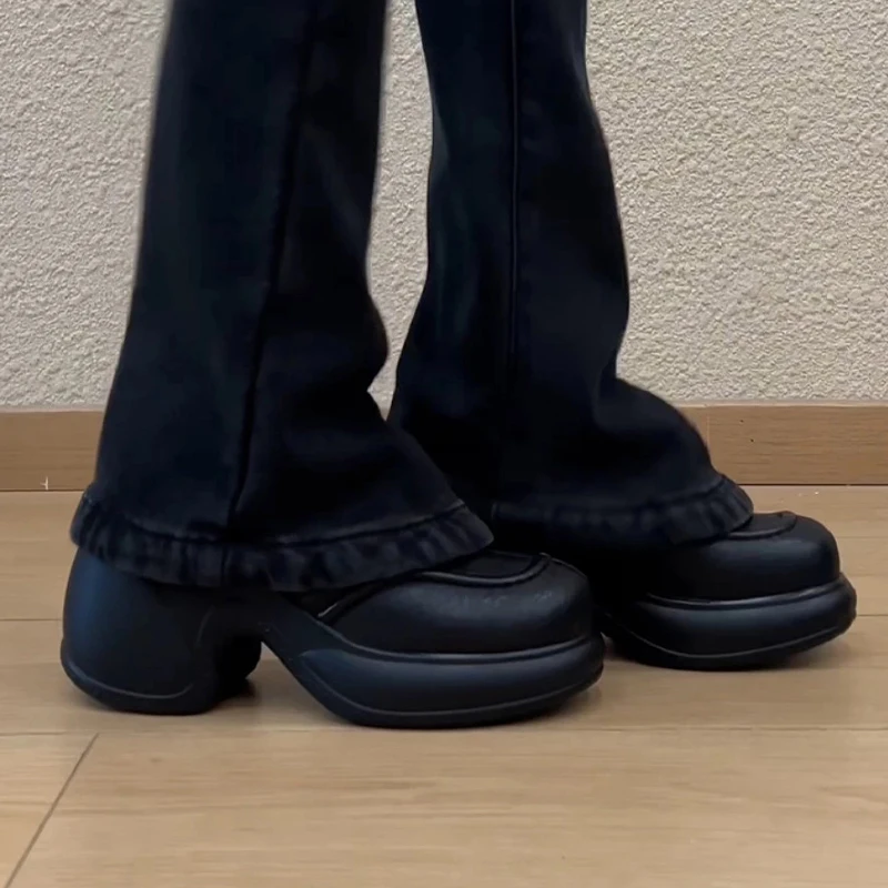 Mocasines de tacón alto para mujer, zapatos informales con plataforma Mary Jane, zapatos de tacón de vestir de lujo para otoño, nueva moda - imagen 4