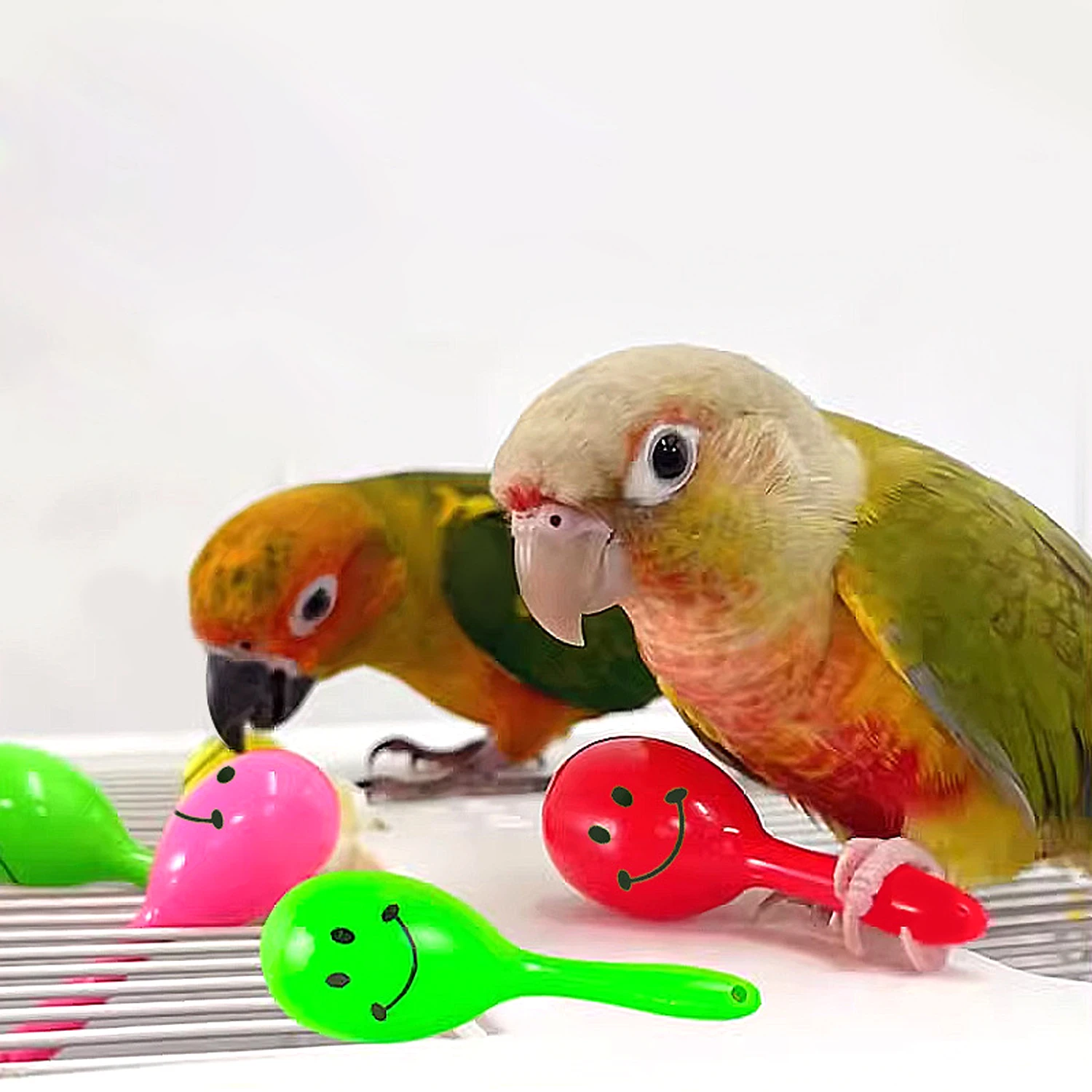 Sonajero para loros, martillo de arena, bola de arena, picaduras de pájaro, juguetes de entrenamiento interactivos de sabiduría, accesorios para mascotas, sonajero para pájaros y loros, 5 uds. - imagen 3