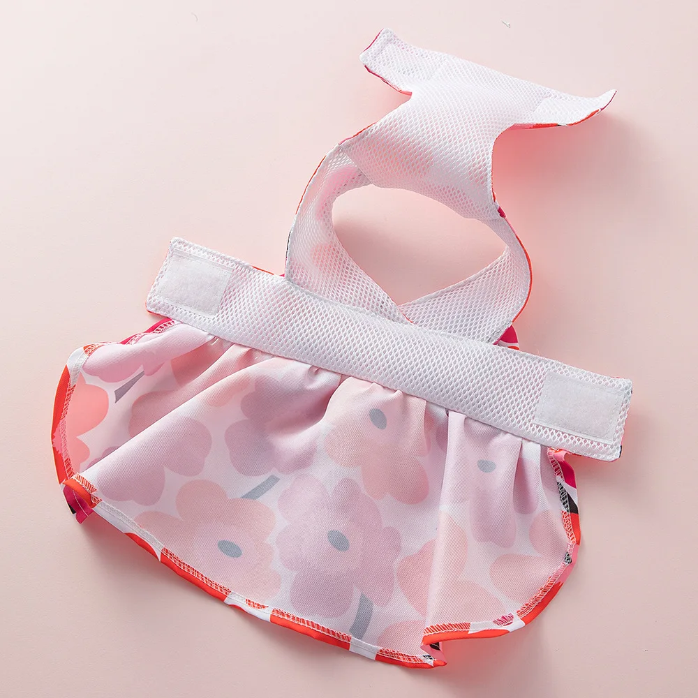 Vestido para perro, conjunto de correa y arnés para perros pequeños y medianos, vestidos de playa hawaianos florales con margaritas para disfraz de Yorkie, caniche, Chihuahua - imagen 4