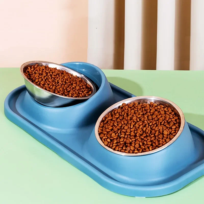 Cuenco de comida para perros, Protector de cuello, cuenco de agua para perros, cuencos dobles desmontables para alimentación de perros, cuencos de comida para gatos de acero inoxidable, suministros para mascotas - imagen 2