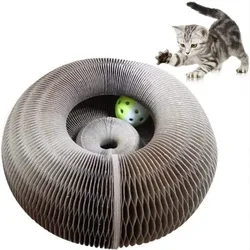 Rascador plegable para gatos con campana, afilar garras y escalada