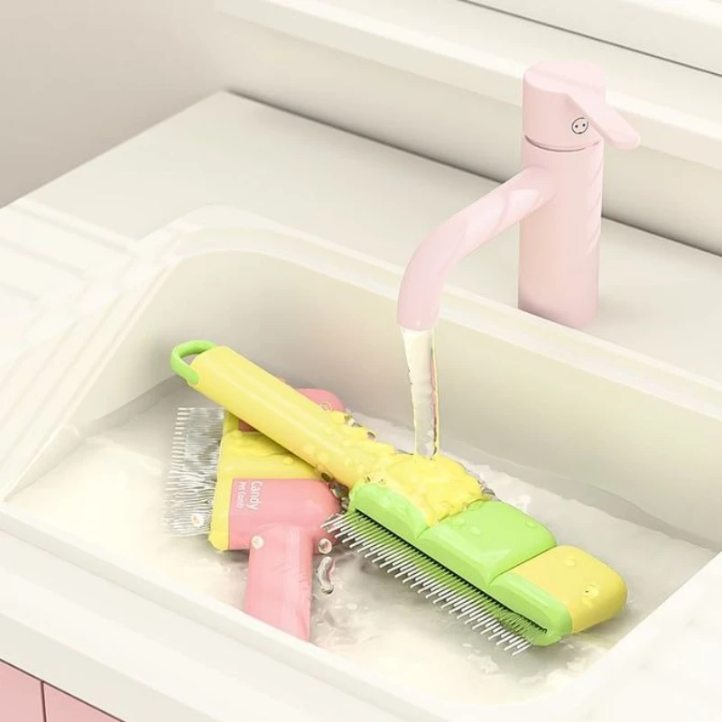 Cepillo de masaje para el cuidado de gatos con un solo clic, peine para depilación de perros y mascotas, cepillo para gatos autolimpiante, peine duradero para gatitos, accesorios para mascotas - imagen 2