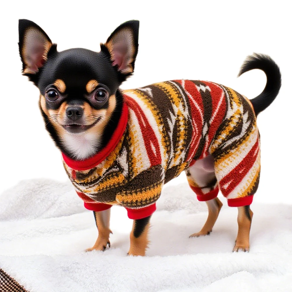 Traje navideño para perros, ropa navideña para mascotas para perros pequeños, niño y niña, pijama festivo con pies, mono para cachorros - imagen 5