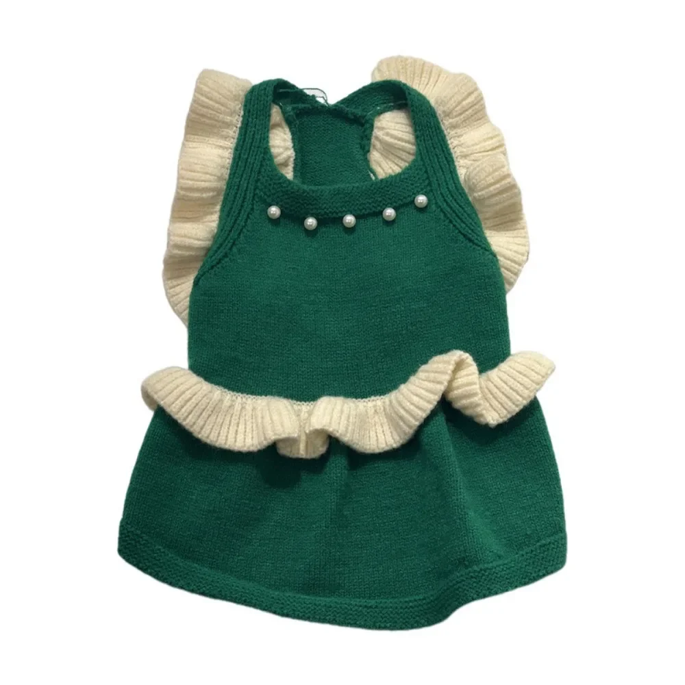 Falda de princesa de otoño/invierno para mascotas, ropa tejida para gatos, vestido de Navidad, bonito perro pequeño y mediano, Otoño/Invierno - imagen 5