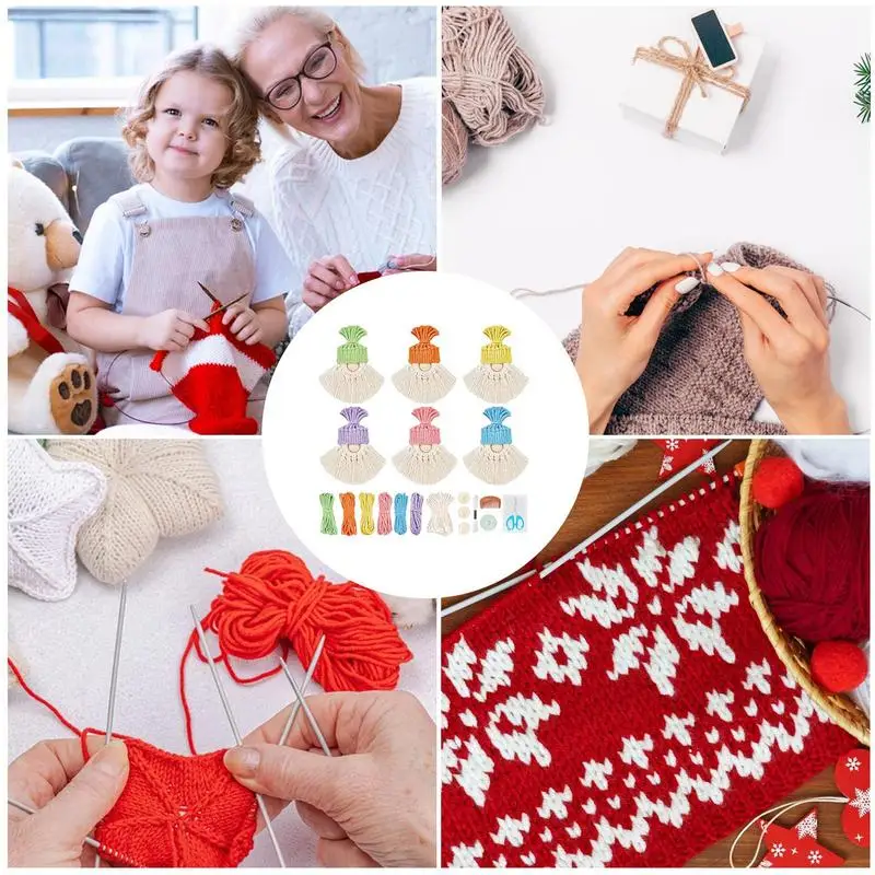 Kit de gnomos de macramé de Navidad, manualidades artísticas para árbol de Navidad, espejos de coche, puertas, ambiente navideño - imagen 5