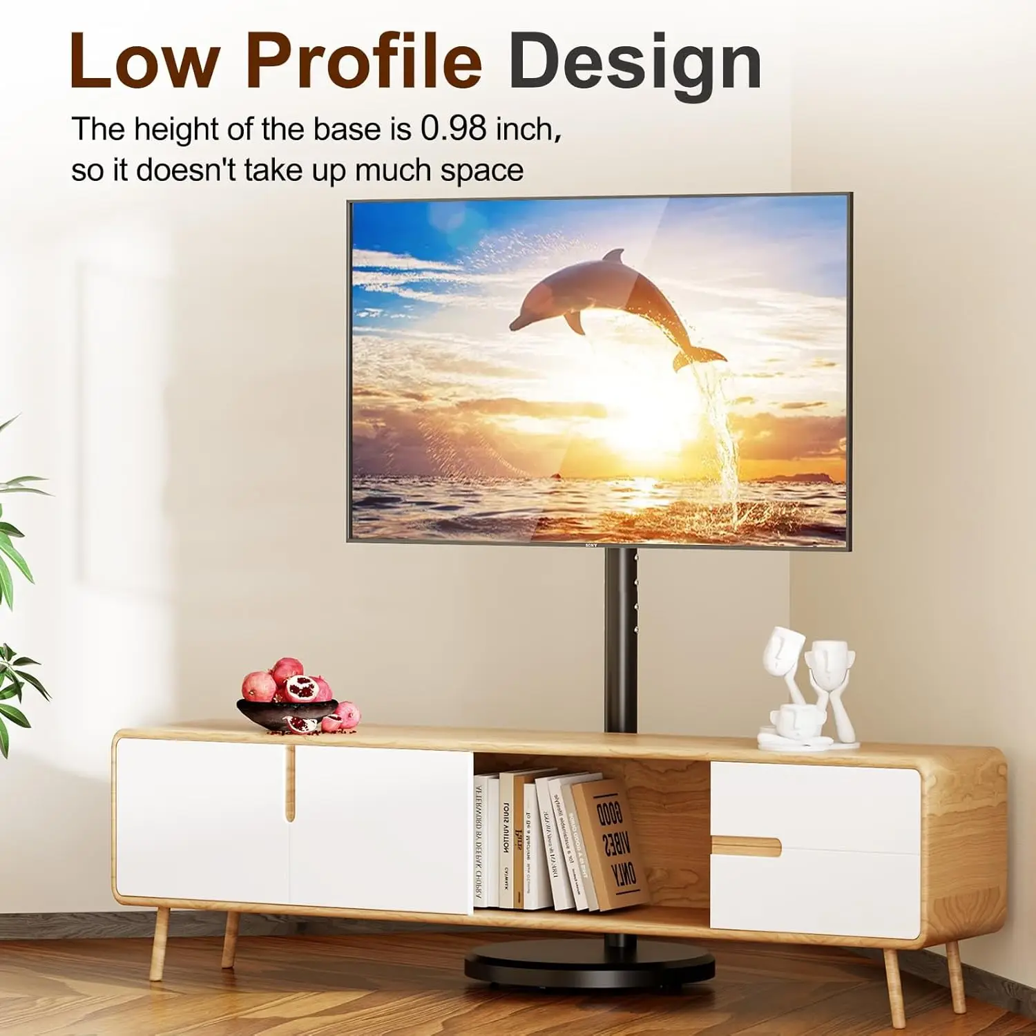 Carrito TV móvil con ruedas - Soporte regulable para pantallas 10-42" - imagen 3