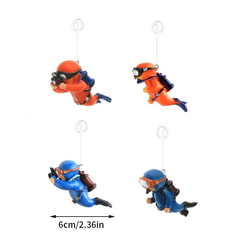 Adorno flotante para acuario de buzo, decoración realista de buzo submarino para pecera, añade diversión y estilo a su instalación acuática - imagen 5