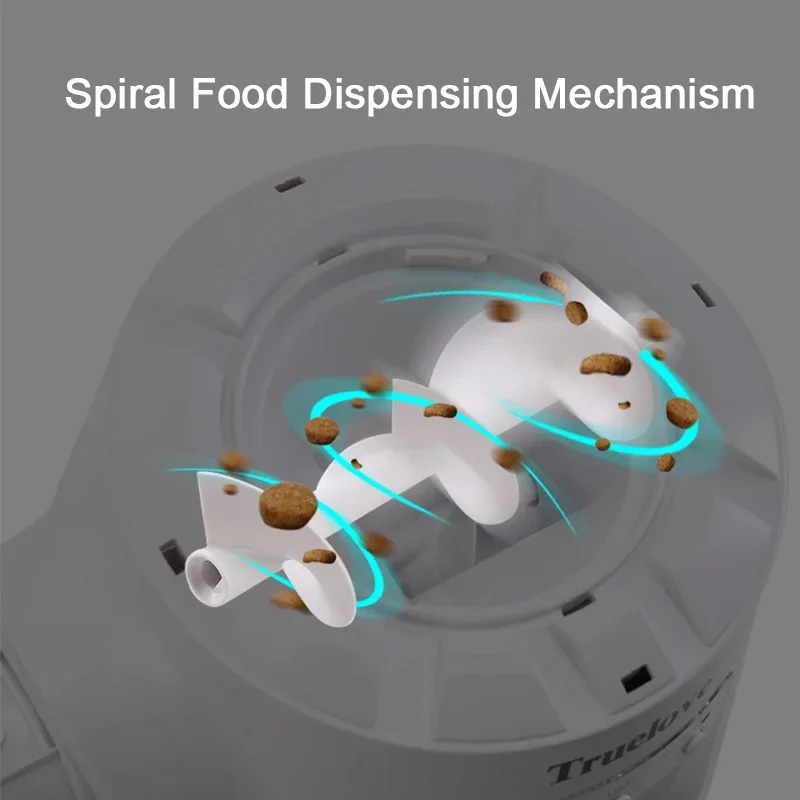 Truelove Dispensador automático de alimentos para mascotas Alimentador cronometrado para gatos Alimentador automático para perros Conservación de frescura Alimentos secos Blanco TLD2001 - imagen 4