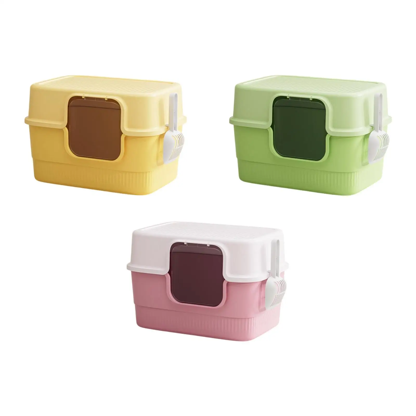 Fully Covered Cat Litter Box Pet Cat Toilet Sandbox Pet Litter Tray for Small Pets