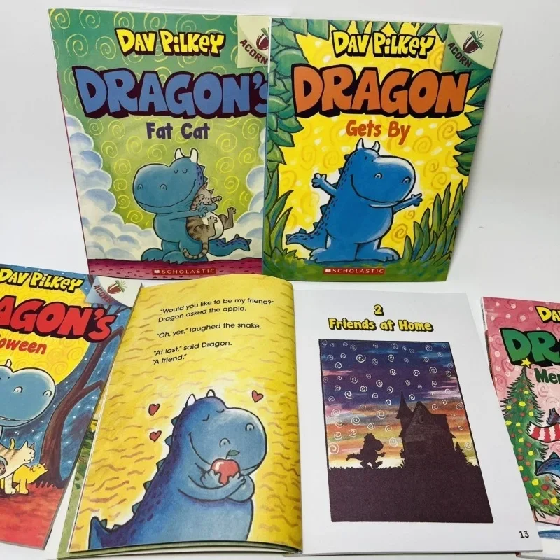 Scholastic Dragon By Dav Pilkey para niños, juego de libros de cuentos de lectura, imágenes para dormir, cómics en inglés, 5 libros por juego - imagen 5