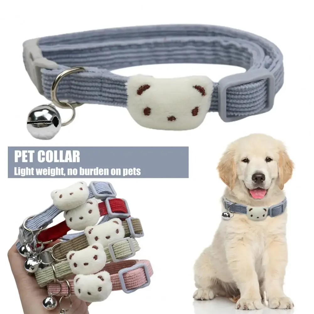 Precioso Collar para mascotas, Collar ajustable de estilo de dibujos animados suave para mascotas con campana, Collar ajustable para perros pequeños y gatos, suministros para mascotas - imagen 2