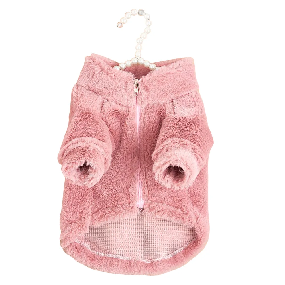 Sudadera con capucha de felpa para perro, sudadera con cremallera, fácil de poner y quitar, a cuadros, fina, transpirable, gato, Chihuahua, Yorkies, ropa de invierno suave y cálida - imagen 5