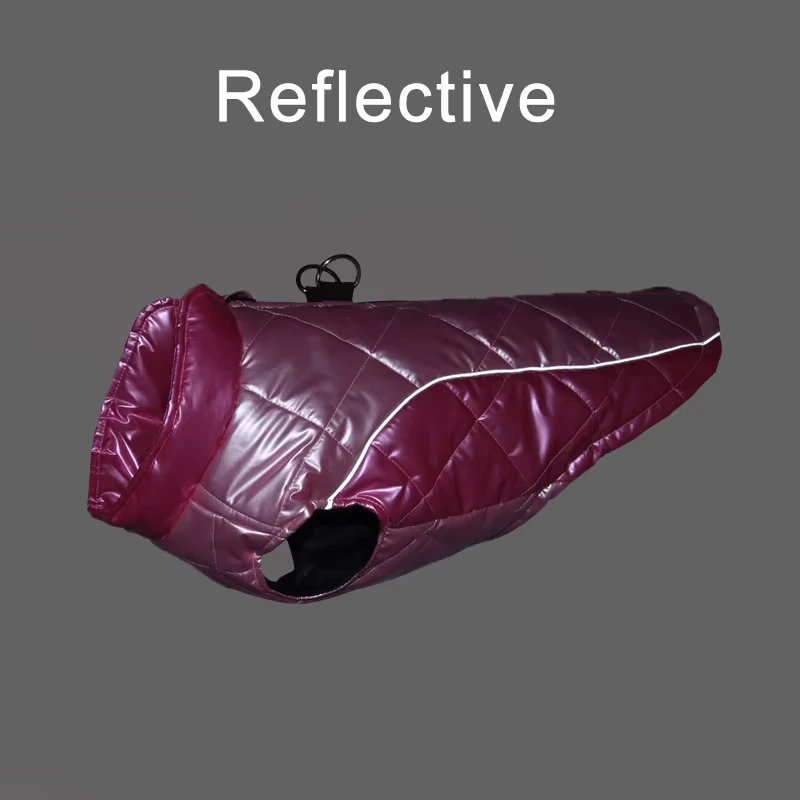 Ropa para perros, impermeable, chaqueta cálida de invierno para cachorros, abrigo con anillo en D, chaleco reflectante a prueba de viento, trajes, disfraz de Pug Chihuahua - imagen 4