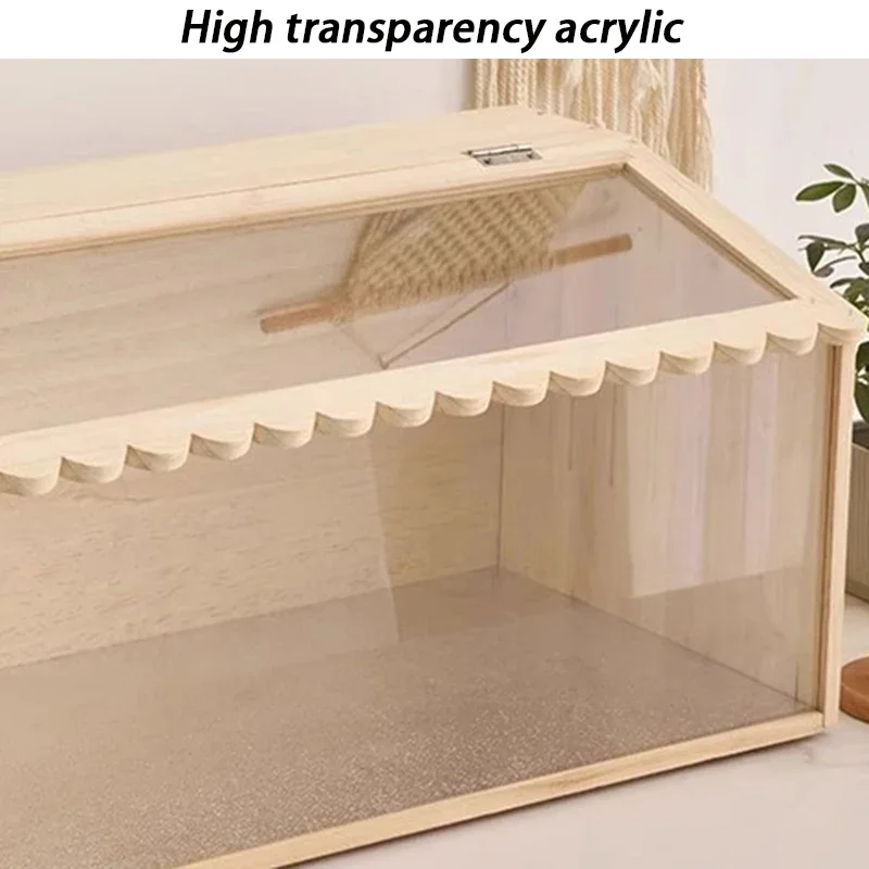 Perrera de lagarto de madera maciza, jaula grande acrílica para cría de reptiles, Tarántula, araña, terrario, hámster, Gecko, caja para reptiles, incubadora - imagen 4