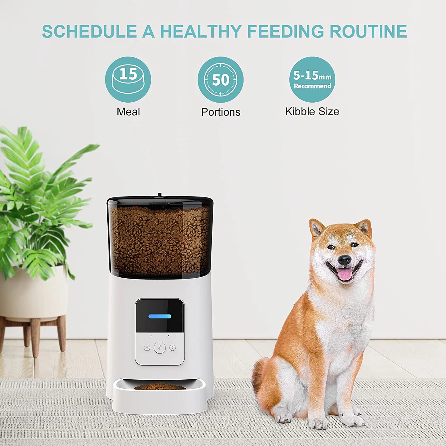 Alimentador automático para gatos y perros, alimentador inteligente con WiFi, dispensador automático de comida para perros, Control de porciones, grabadora de voz, 6L - imagen 3