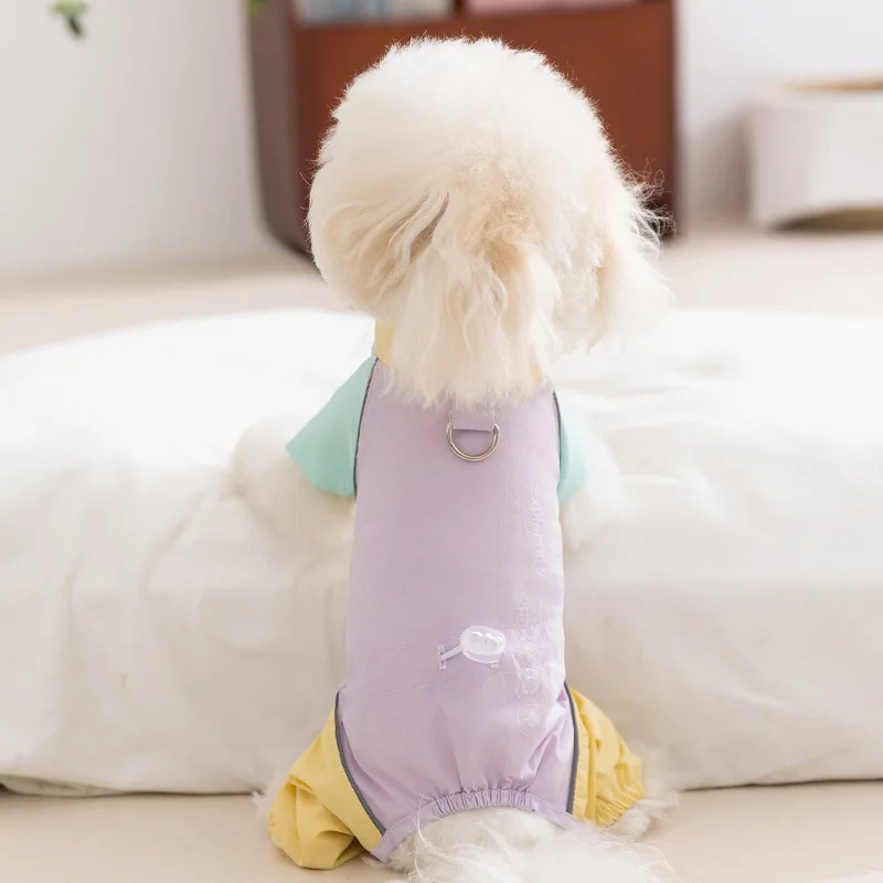Ropa para mascotas salidas de primavera ropa de protección solar mono de cuatro patas perro de tamaño pequeño Teddy pantalones finos de cuatro patas para mascotas - imagen 2