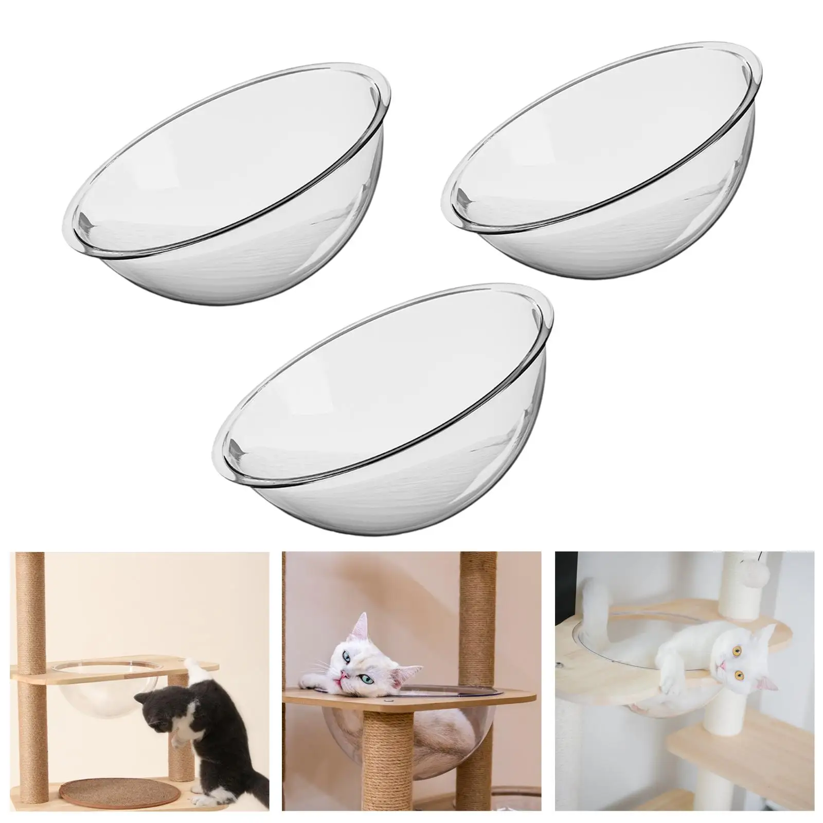 Cat Space Capsule Bed Activity Centre Replacement Easy Assembly Transparent Kitten Nest for Playing Sleeping Bunny Kitty Kitten