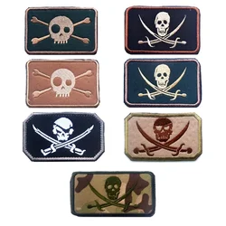 Parche calavera pirata bordado para collar de perro – Insignia táctica de libertad