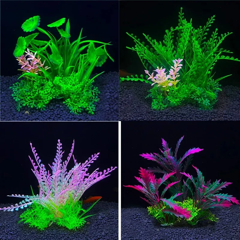 Planta artificial decorativa para acuario – Adorno naturalista de 14 cm - imagen 5