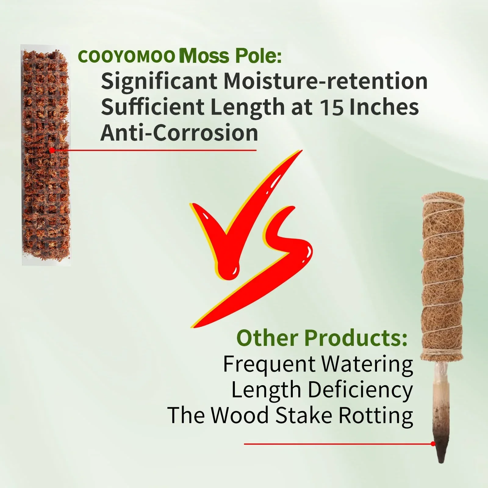 Postes de musgo de interior reutilizables y transparentes de plástico, soporte para plantas, palos en maceta, planta trepadora de tren para crecer hacia arriba para jardín - imagen 4