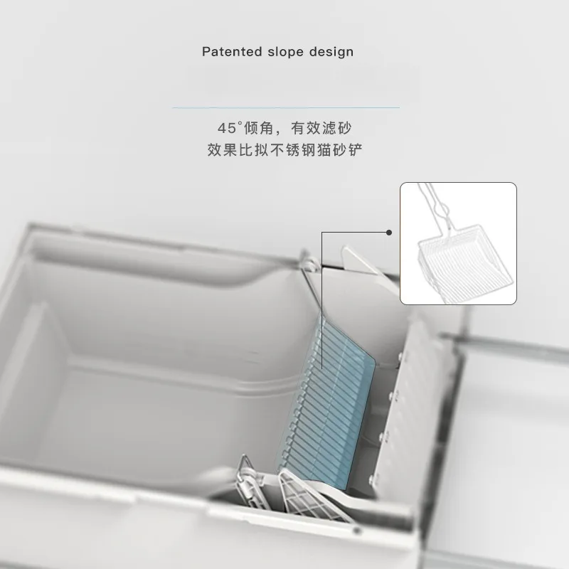 Caja de arena de fácil limpieza, inodoro cerrado para gatos, caja de arena semiautomática, productos de limpieza para mascotas, suministros, sartenes para gatos - imagen 3