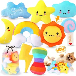 Juguetes para perros de peluche con chirriador - Pack 9 piezas