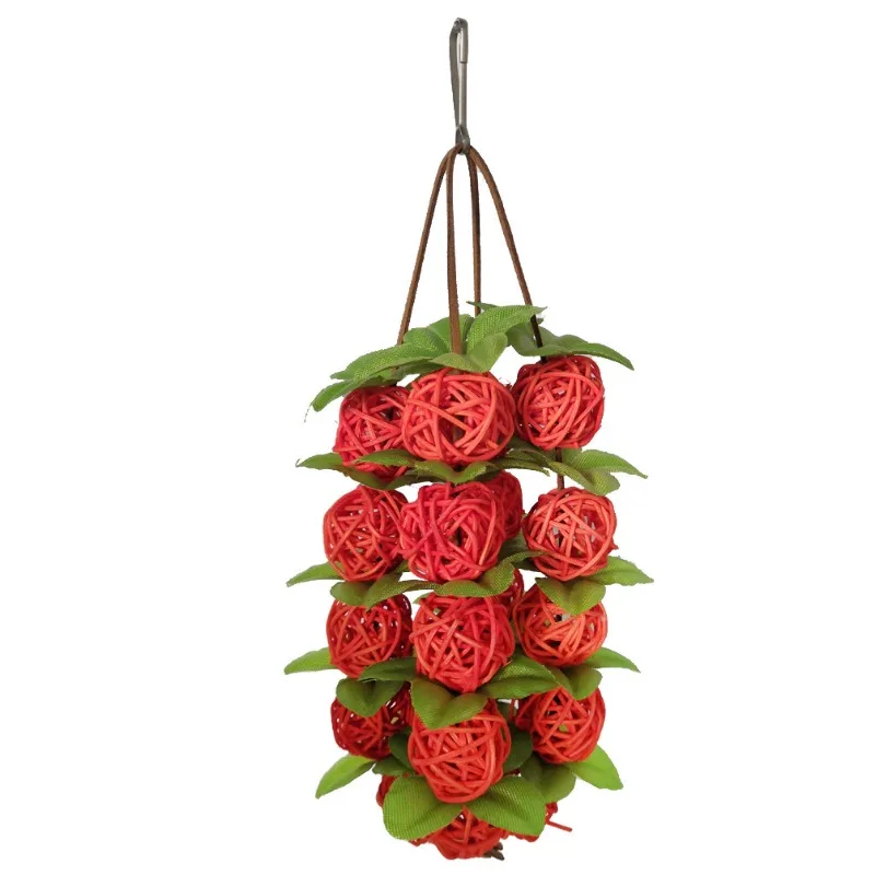 Bolas de mimbre decorativas para loros, juguetes para masticar pájaros, loro, periquito, bolas de ratán coloridas, juguetes para masticar, jaula para pájaros para mascotas - imagen 3