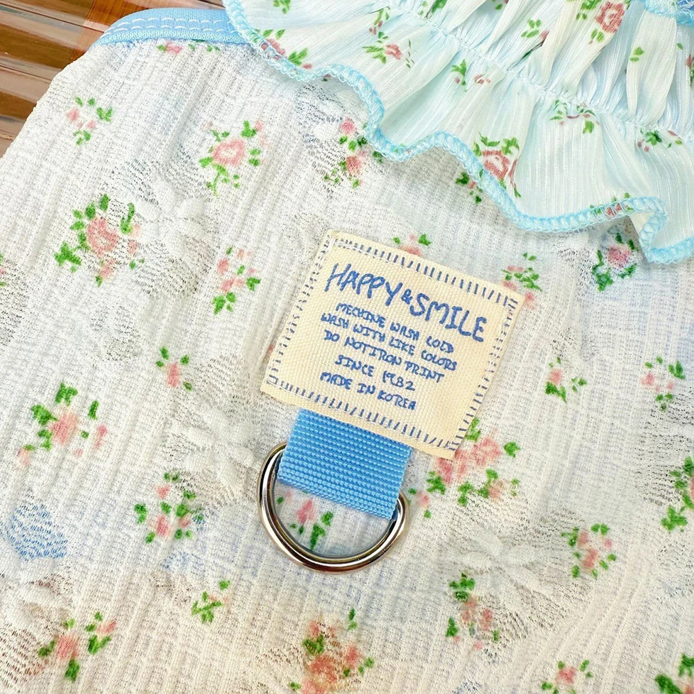 Vestido de princesa floral halter para perro pequeño y gato – Verano - imagen 4