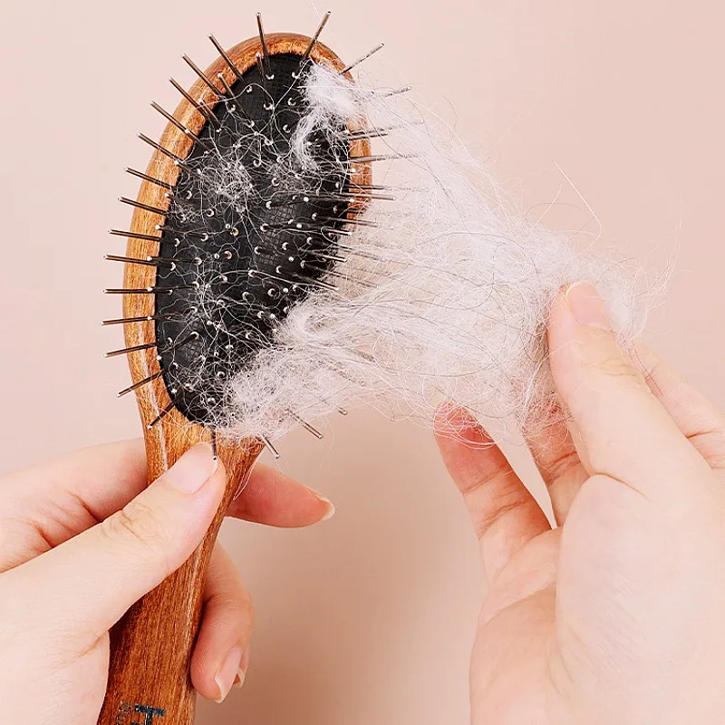 Cepillo de madera antinudo para gatos y perros – Peine suave - imagen 4