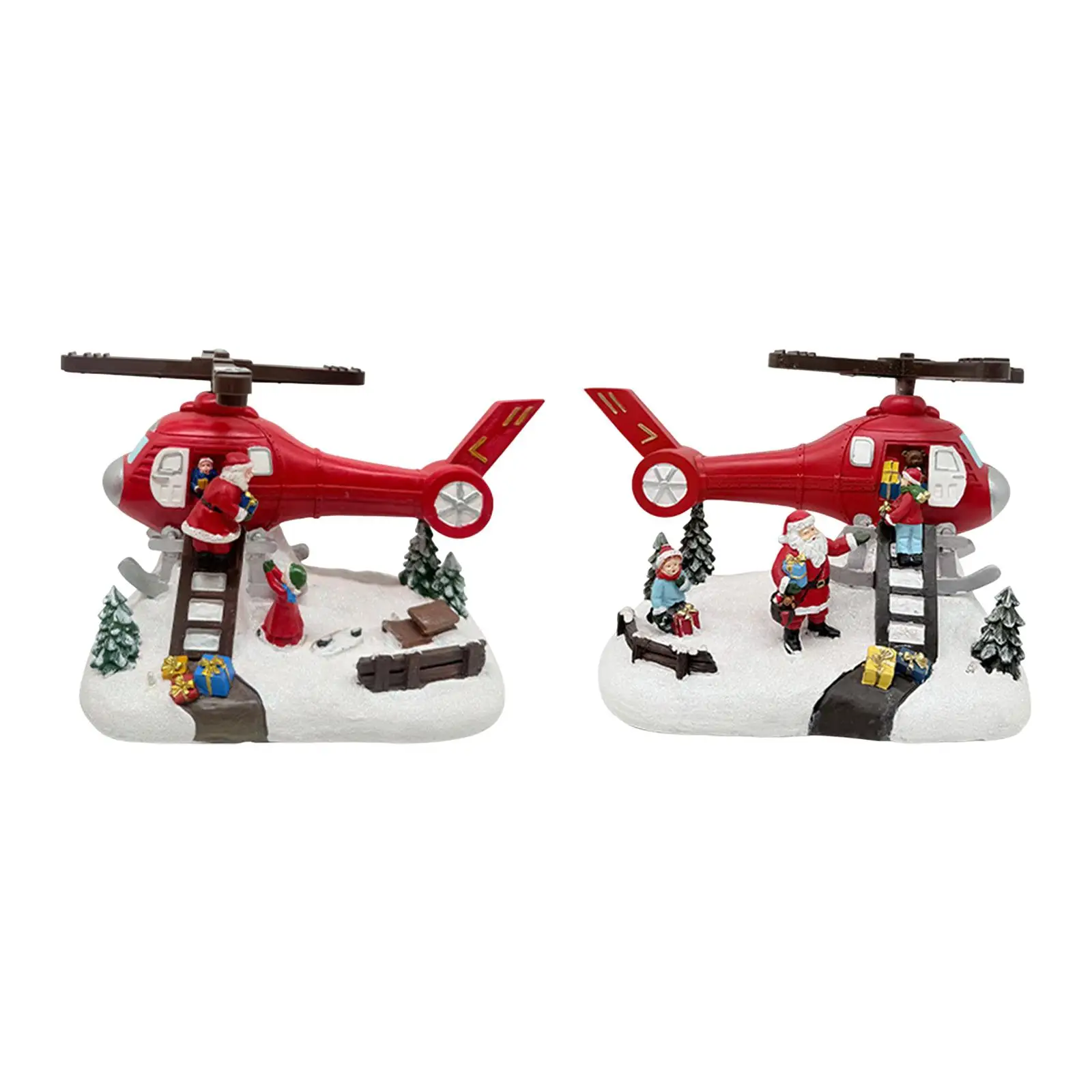 Christmas Musical Box Helicopter Statue Unique Sculpture for Kids Women Xmas