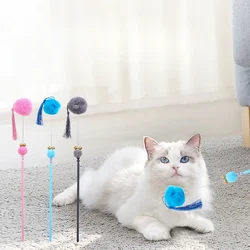Juguete teaser con borla para gato – Palo interactivo con plumas