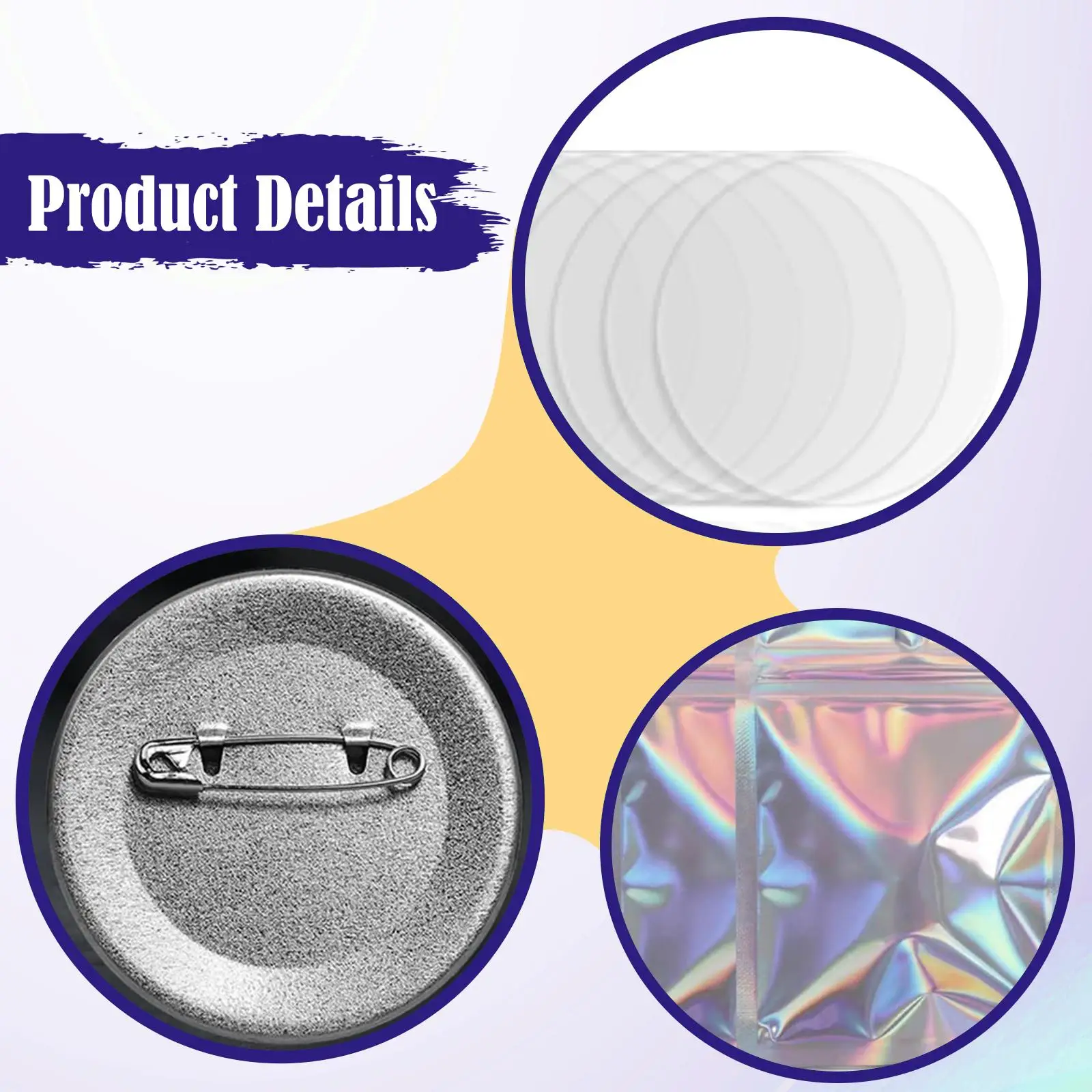 902 piezas de suministros para hacer botones, insignia redonda, piezas de botones, alfileres vacíos DIY para eventos académicos - imagen 5