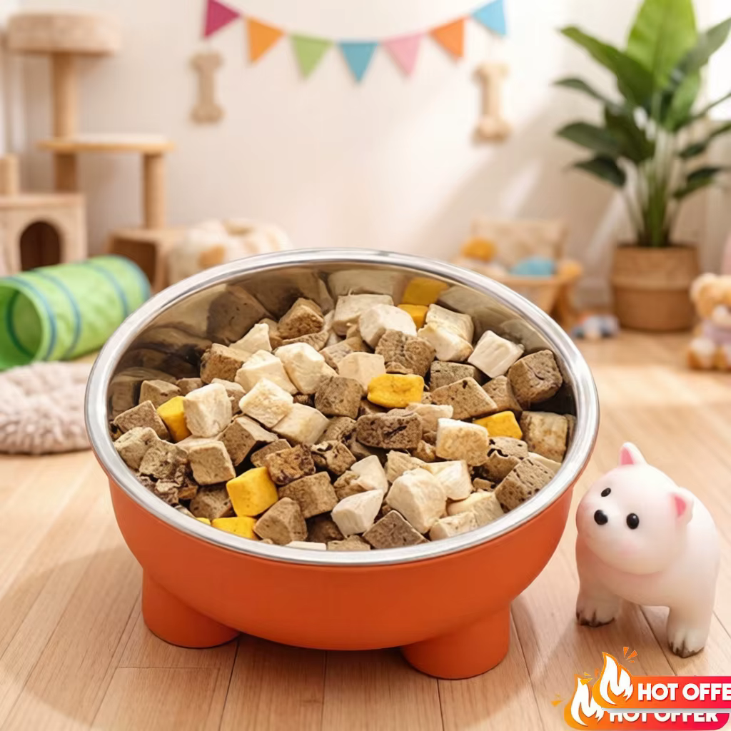 Cuenco inoxidable para perros y gatos con patas interior exterior - imagen 3