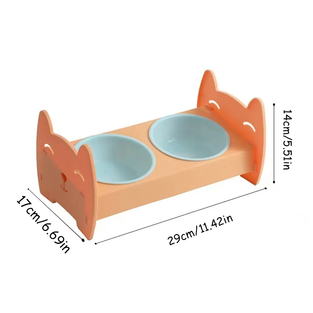Juego de cuencos para perros y gatos, cuenco doble para cachorros/gatitos, antiderrames, diseño elevado para protección del cuello, comedero de alimentos y agua,
