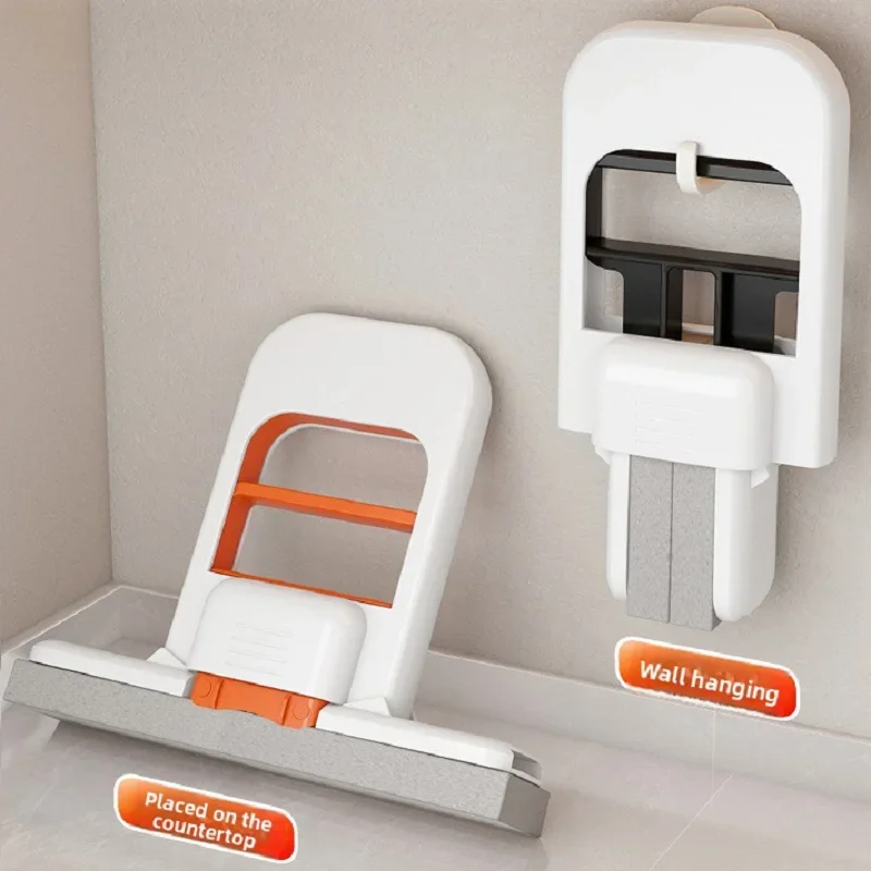 Mini fregona para limpiar la mesa, de mano, manos libres, absorbente de algodón, plegable, baño, cocina, tareas domésticas, dos absorbentes de algodón - imagen 2