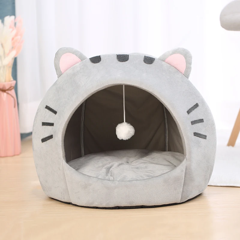 Cama cueva acolchada para gatos y perros pequeños – Suave y cálida - imagen 5