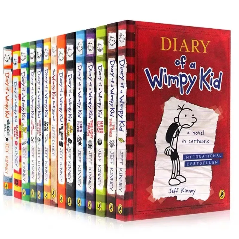 8 libros/juego 1-8/9-16 diario en inglés de un chico Wimpy novela cómica libro de cuentos niños lectura literatura regalo - imagen 2